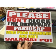 signage in pvc board A4 size customized signage