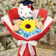 🎓【香港本地原創手作】Hello Kitty / Brown熊大 公仔 畢業花束 🌻 影相打卡必備 📸 實物拍攝