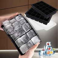 1pc/3pcs [15-Cell Large Capacity] Square Ice Tray Mold, Silicone Ice Cube Maker, Freezer Ice Box For