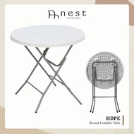 (NEST) HDPE Portable Round Folding Table / Travel / Outdoor / Sturdy
