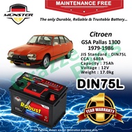 Münster Robust MF CMF DIN75 | DIN75L | 57539 (75AH) Car Battery Bateri Kereta for Citroen GSA Pallas