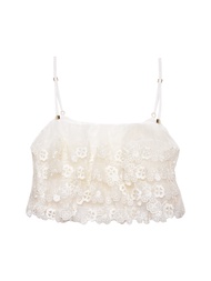 Kloset Design Ruffle Cropped Top (SS25-T026-F) เสื้อครอปแต่งระบาย