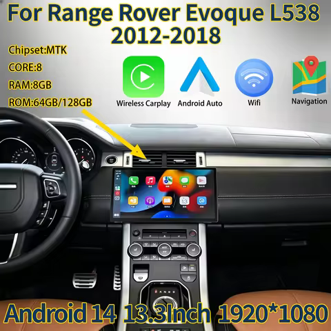 13.3''For Range Rover Evoque L538 2012-2018 Android 14 Navigation GPS Radio Multimedia Player Wirele