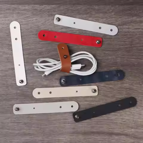 1Pcs Leather Cable Winder Wire Ties Cord Organizer Cable Strap Tie Wrap Cord Management Holder Keepe