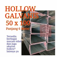 Besi- Hollow Galvanis 50 X 100 Tebal 2 Mm Full Panjang 6 Meter