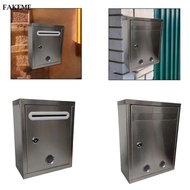 FAKEME Secure Stainless Steel Wall Mounted Mailbox Lockable Suggestion Box Large Capacity Parcel Dro