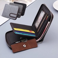 7svf Leisure Men's Short Wallet Canvas Solid Short Wallet Men's Zipper Retro Men's Wallet Coin Bag Multi functional Card WalletMen Wallets