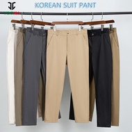 YOOKA Men's Korean Suit Pants Casual Fit Straight Cut Formal Office Cropped Suit Pants Men Seluar Sl