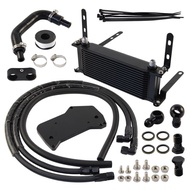 14 Rows AN8 Transmission Oil Cooler & 7-Speed Adapter Plate Sandwich Kit For VW Audi VAG Golf MK7 DQ