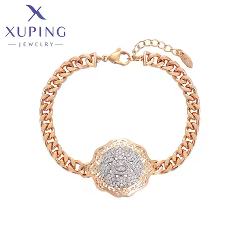 Xuping Jewelry New Arrival Round Shaped Gold Color Plated Fashion Popular Women Bracelet Gift X00075