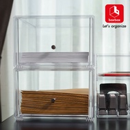 boxbox กล่องลิ้นชักใสใส่ของอเนกประสงค์วางซ้อนได้ No.995 S ( set 2 ใบ) office เก็บอุปกรณ์ ออฟฟิส