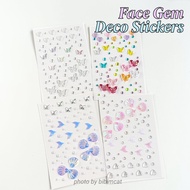 Bibimcat - Mermaid Butterfly Jewel Sticker Deco 3D Pearl Sticker Gemstone Color Makeup