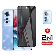 2in1 Tempered glass 2in1 for OPPO Reno11 F 5G Reno 8Z 7Z 5G Privacy Screen Protector Tempered Glass+camera lens film Reno11 F