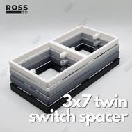 Two-gang 3x7 Switch Spacer (5mm - 20mm) fits Tuya / Smartul / Normal two-gang switches