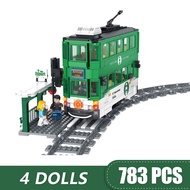 Standard Particle Assembled Building Blocks Cute Train Track Odd Travel Hong Kong Electric Track Removable Girl Boy Children Good Friends Educational Toy Set Compatible with LEGO LEGO