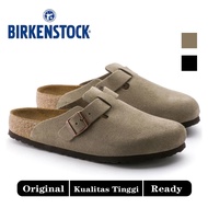Hot Sale Original Birkenstock Boston Suede Soft Footbed Clogs Taupe Sandal