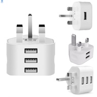 Uk Wall Plug Charger Fast Charger 3-pin Power Plug Adapter Charger With 1-3 Usb Ports For Mobile Phone Tablets 5v Travel Charger 【bluey】