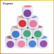 [wxuchp] 10Pcs Square 16mm 6 Sided D6 Dice 6 Color Dotted for D&D TRPG Board Game