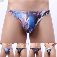 Men's Cotton Blend Soft Printed T Back G String Lingerie Underpant Thong