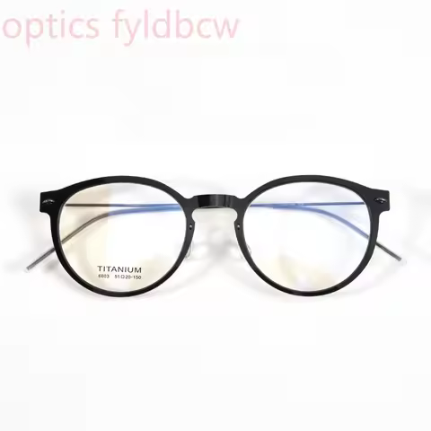51-20-150 Nylon Pure Titanium Eyeglass Frames - Round Retro Ultralight - Custom Prescription Availab