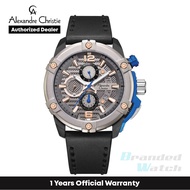 [Official Warranty] Alexandre Christie 6613MCLTBGRBU Men's Grey Dial Leather Strap Watch