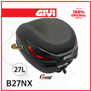 GIVI BOX B27NX 27 LITER CLACK BLACK RED MONOLOCK TOP CASE LC135 Fi/Y15ZR/Y16ZR MOTORCYCLE REAR BOX