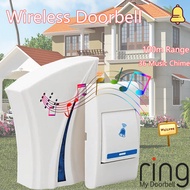 Doorbell ออดไร้สาย กริ่งประตู มี 36 เสียงเรียก เปลี่ยนเสียงได้ ติดตั้งสะดวก กระดิ่งไร้สาย กริ่งประตูบ้าน Wireless Doorbell Music Door Bell 100M Range Remote Control Gate Bell Easy Installation Plug &amp; Play Waterproof Good Quality Dingdong Bell Home Office