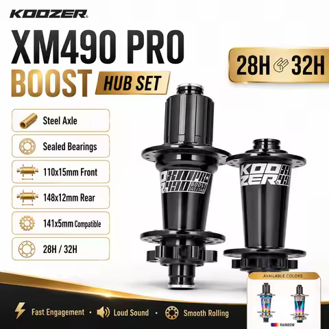 KOOZER XM490 PRO BOOST MTB Hub 110x15mm 148x12mm 141x5mm Sealed Bearing Steel Axle Bicycle Hub 28H 3