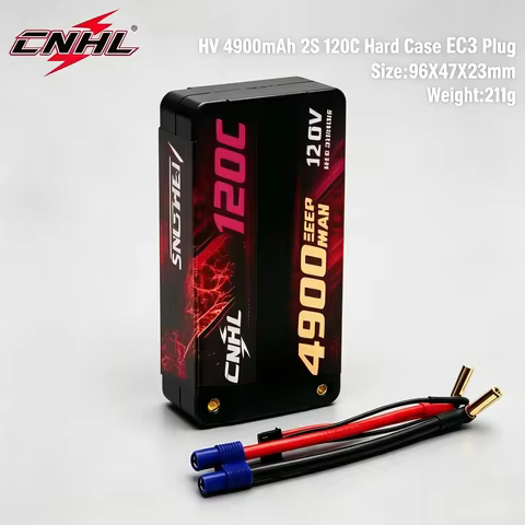 2Pcs CNHL 2S lipo 4000/4900/5200mAh 7.6V HV Shorty Hard Case Battery 120C EC3 Plug for RC Car Airpla