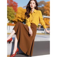 Spring Yellow Blouse Work Outfit - Sophisticated Feminine Style