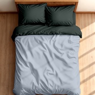 Bedsheet Two-Tone Bedcover Set & Bedspread Size 90x200-200x200 Dark Color - Makersleep