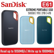 SanDisk E61 Extreme Portable SSD USB 3.2 Gen 2 Solid State Drive Storage 500GB 1TB 2TB 4TB NVME SDSSDE61