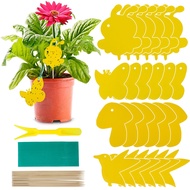 59Pcs Yellow Sticky Fly Trap Dual-Sided Sticky Trap Plastic Waterproof Insect Glue Catcher Good Adhe