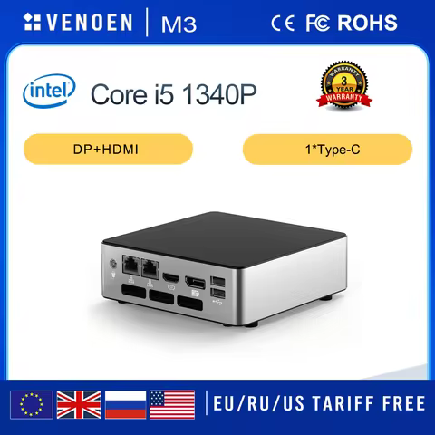 WIFI6 Mini PC DDR5 13th Gen Intel CPU i5 1340P 12th 1215U 1235U 1255U 64GB RAM Small PC Office 3 Dis