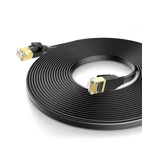 CAT7 Ethernet Cable Flat Lan Cable SFTP Round RJ45 Network Cable Cat 7 Internet Cord for Router Mode