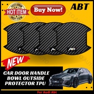 MTTO Audi ABT Exterior Car Door Handle Bowl Outside Protector TPU Carbon Fiber Accessories