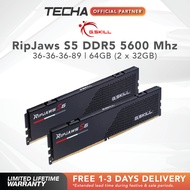[FREE NEXT DAY] G.Skill RipJaws S5 Series | 64GB (2 x 32GB) | SDRAM | DDR5 5600 MT/s | Dual Channel 