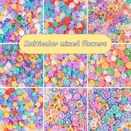 T&O 50Pcs 3D Mini Flower Lotus Rose Flatba Planar Resin Accessories DIY Craft Phone Patches Arts Mat