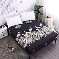 New Printing Fitted Sheet Mattress Cover Bed Linen With Elastic Band Mattress Protector Pad 100% Polyester King Size Bedding Set,Color:2,Size:80x200x25cm (Color : 15, Size : 180x200x25cm)