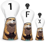 Golf Headcovers Golf Club Head Covers Gopher Style Premium Leather Driver Fairway(FW) Wood Hybrid(UT