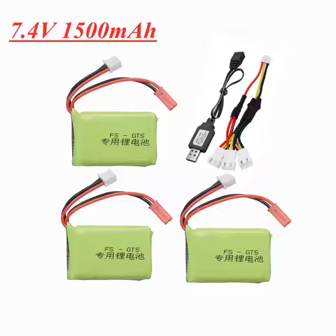 7.4v 1500mah Lipo Battery for Flysky FS-GT5 MC6C/MCE7 2.4G 6CH Transmitter 2s 7.4v Battery and Charg