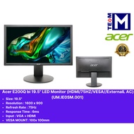 Acer E200Q bi 19.5" LED Monitor (HDMI/75HZ/VESA//External AC) (UM.IE0SM.001)