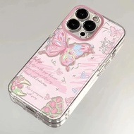 Casing hp Pink Butterfly Vivo Y11D Y05 T5 Pro Y04 Y04S V60 Lite V40 V50 Iqoo Z10R 5G Z9 Z9X Y19S Y21