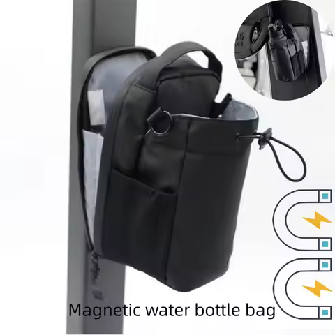 Large Capacity Magnetic Gym Bag with Phone Pocket, Portable Gym Bag, Water Bottle Pouch, Organizer, 