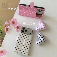 Love Girl Pink Niche Fashionable Flip Polka Dot Suitable for iPhone 17 16 15 Pro Max i15 i16 17Pro P
