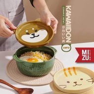 MIZU KAWAIIDON-ZERO Ceramic Bowl Cute Ceramic Bowl Bowl Ramen Bowl Noodle Bowl Porridge Bowl Soup Bo