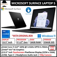 Microsoft Surface Laptop 5 (1 YEAR WARRANTY T&C) 13.5 inch Touchscreen Core i5 /i7 (12th Gen) WIN 11