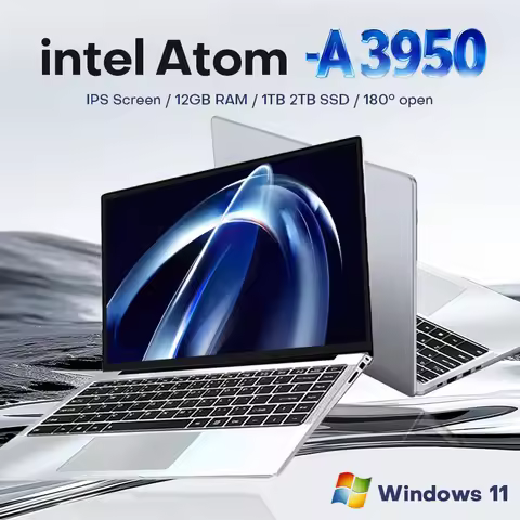 2026 Portable Laptop Computer Intel Atom A3950 Notebook PC 12GB RAM 512GB 1TB M.2 SSD Windows 11 Pro