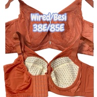38E Besi Bra Span Lembut Cotton Baju dalam ada Dawai Lace Wired Bra