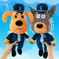 New Doll Police Chief Cartoon Plush Doberman Dog Adventure Doll Children Birthday Gift